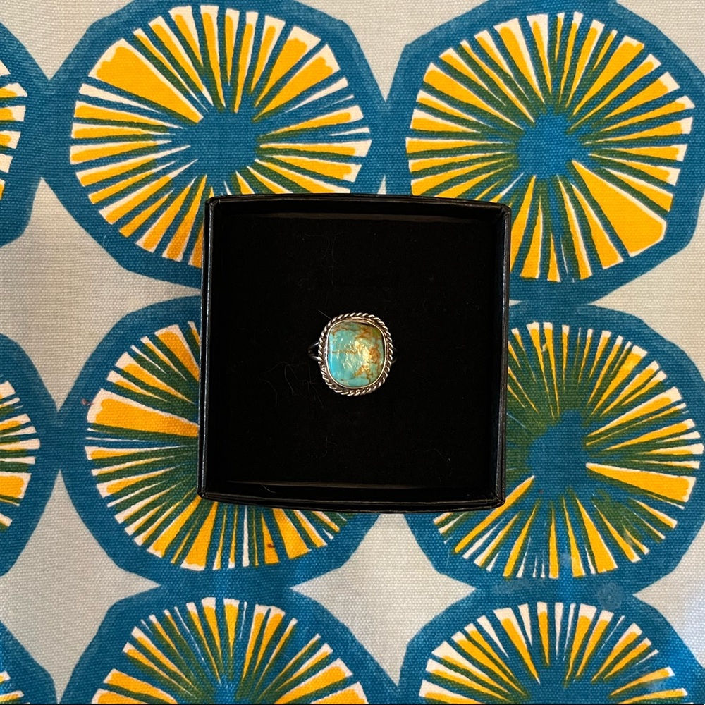 Turquoise and silver ring